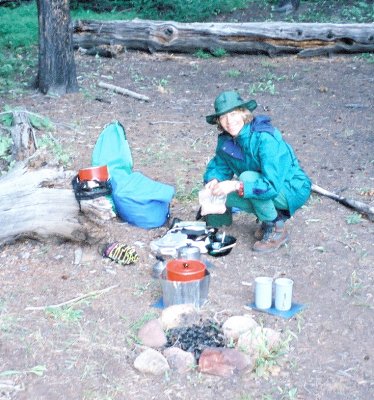 Terry is preparing dinner.