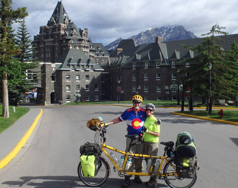 GDMBR Canada: Dennis & Terry Struck and the Bee - Banff, Alberta.