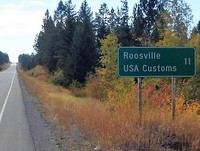 GDMBR: Eleven kilometers to the USA Border Station of Roosville, Montana.
