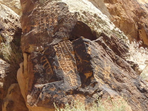 Petroglyphs at Parowan Gap, Utah.