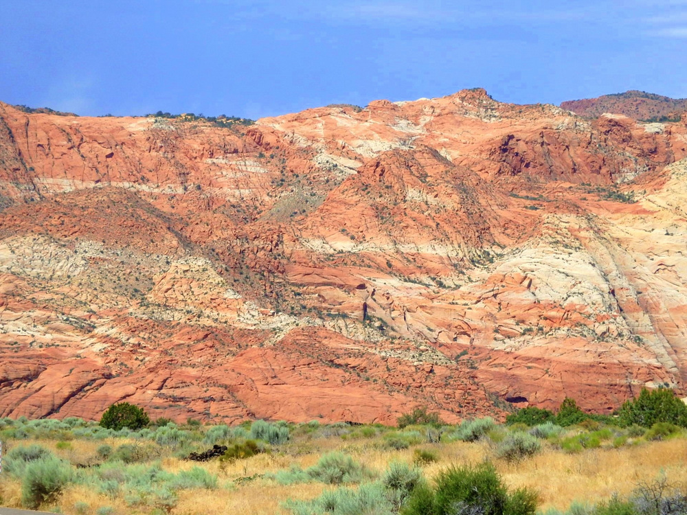 Geological Strata of Orange and White Navajo Sandstone.