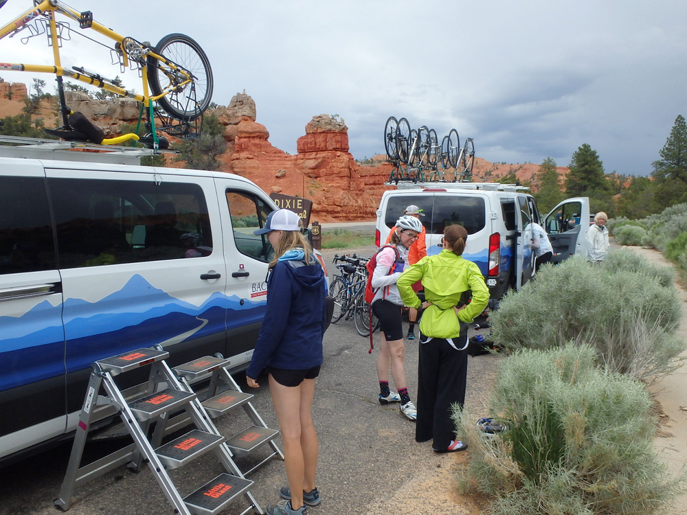 At the edge of Dixie NF and UT-12 we readied our bikes for another 20 mile segment.