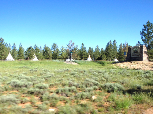  Teepees - Entering Bryce Canyon City.