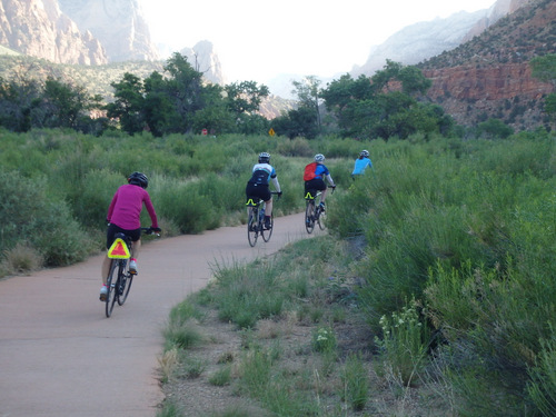 Riding a path through some of the Zion NP Campgrounds.
