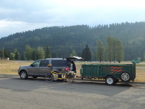 GDMBR: Our Land Train – We dropped our Enduro at Roosville on the CA/US Border.