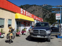 GDMBR: The Bee is resting at the Elko Gas Station and Convenience Store on BC Hwy 3.