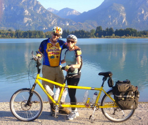 Dennis and Terry Struck on Schwan Lake with Schloss Neuschwanstein in the background