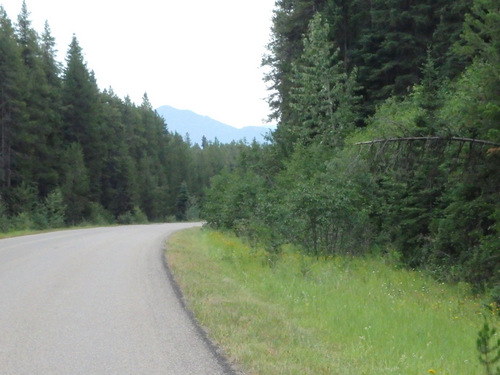 Now heading south on Camas Road toward 'Going to the Sun Road'.