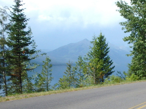 Lake McDonald on the left (south), on Going to the Sun Road.