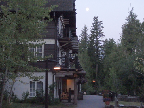 Looking at Lake McDonald Lodge early in the morning.