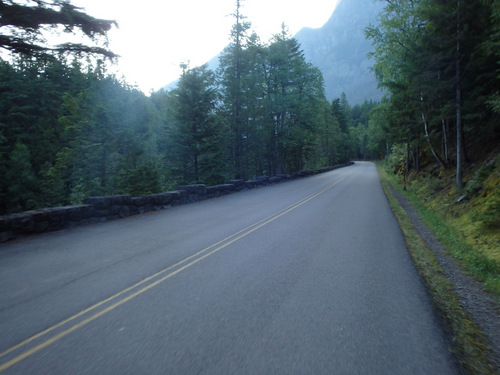 Riding East on the 'Going to the Sun Road'.