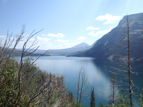 The west-head of St Mary Lake, it is about 10 miles long.