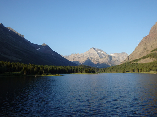 The western view across Swiftcurrent Lake.