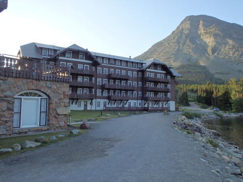 Many Glaciers Lodge on Swiftcurrent Lake.