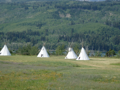 Native American Teepees near Lower St Mary Lake.