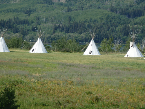 Native American Teepees near Lower St Mary Lake.