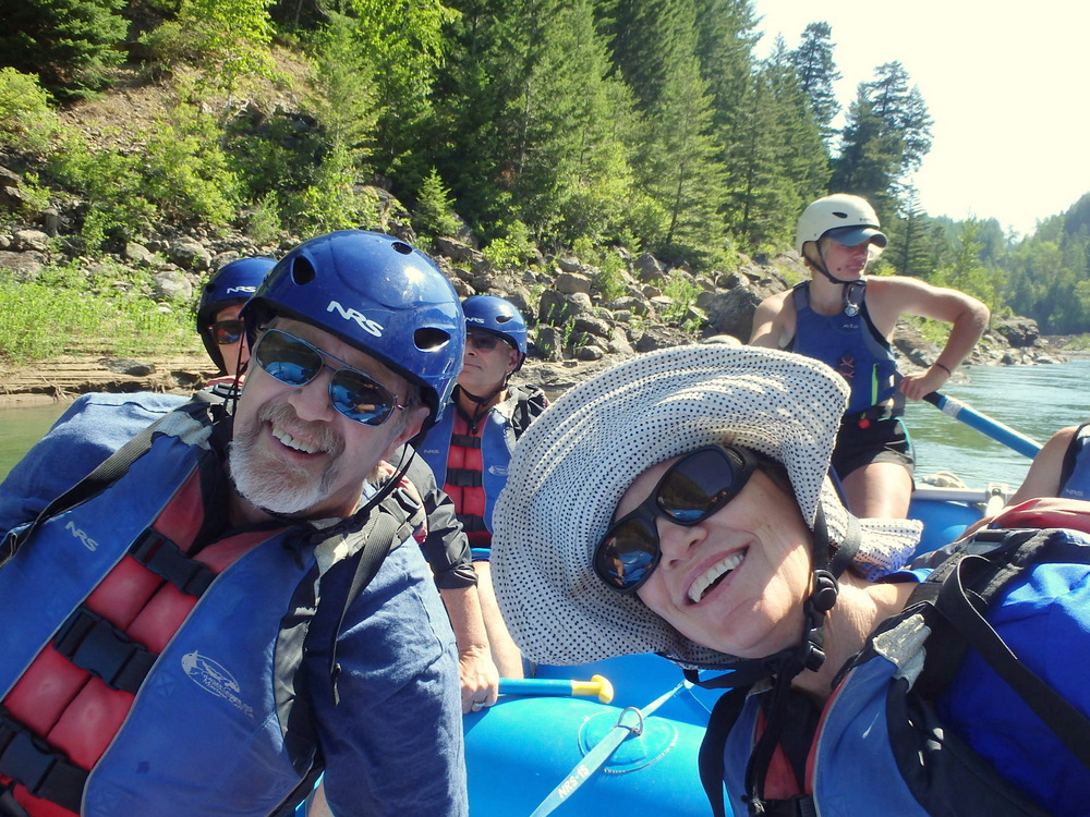Terry and Dennis Struck rafting on the Middle Fork of the Flathead River, Montana.