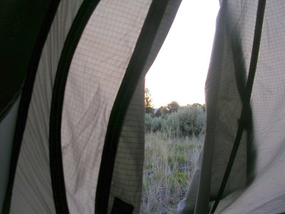 A tent view of dawn.