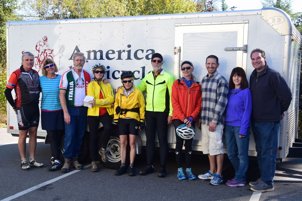 Our Gang plus America by Bicycle Staff (L-R):</b> Steve, Karen, Dennis, Terry, Lil Karen, Gary, Vickie, plus Bill, Karen and Doug.