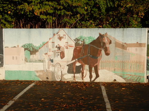 Murals at our hotel parking lot.