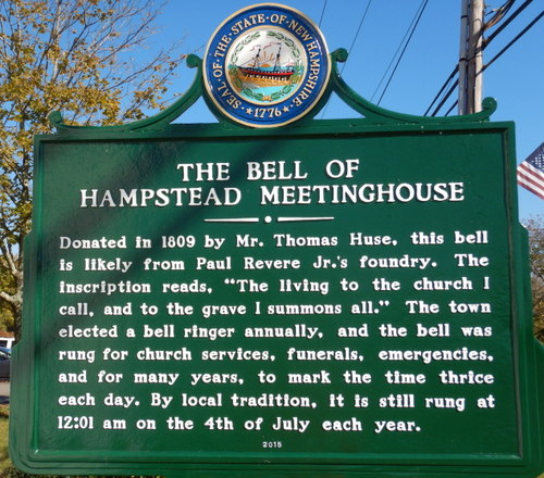About the origin and use of the Hampstead Meeting House Bell.
