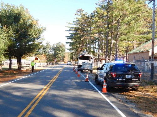The Candia Police were providing traffic safety.