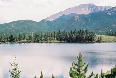 Couger Lake: Pikes Peak in background.