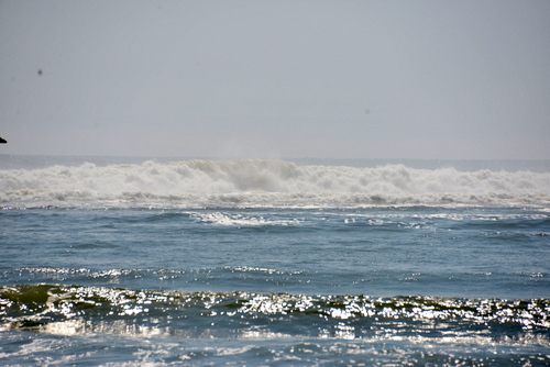 Huanchaco Beach Wave Breaks.