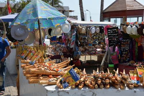 Huanchaco town's beach front tourist trinkets.