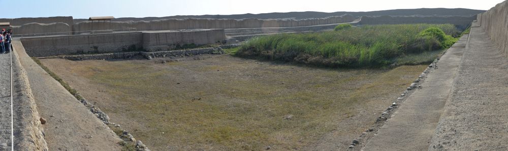 Fields within the walls of Chan Chan that have irrigated water access.