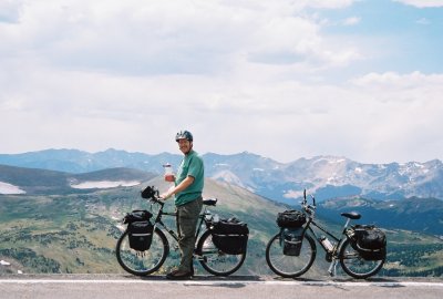 Dennis at 12,000 Feet with some cool bikes!