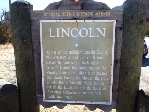 The information placard at Lincoln, NM (back side).