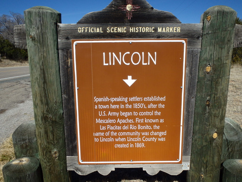 The information placard at Lincoln, NM (front side).