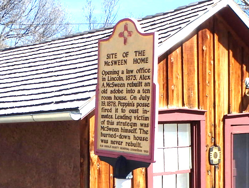 McSween's original home was here, it was fired and never rebuilt.
