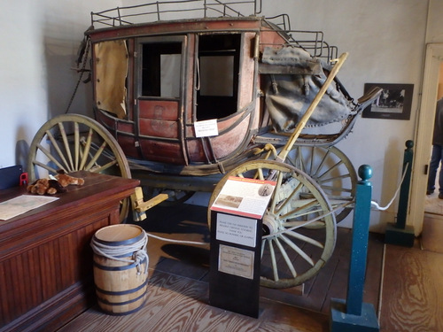 A real stage-coach inside the Murphy-Dolan Store Museum.
