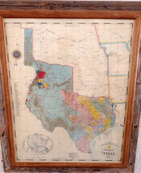 The 1845 Texas Territorial Map.