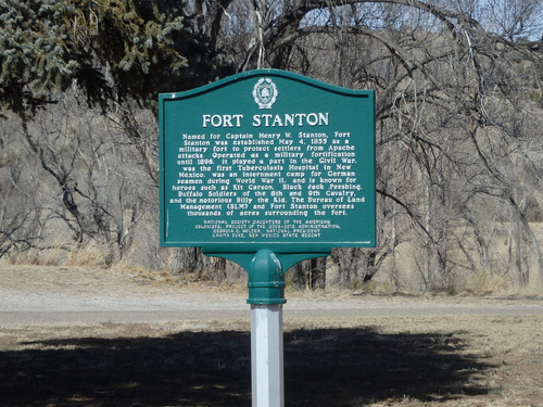 Fort Stanton historical placard.