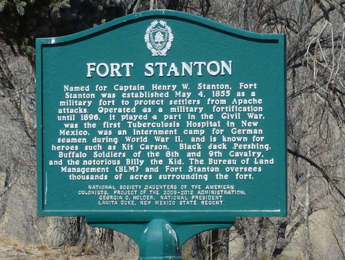 A Placard about Fort Stanton, named after Captain Henry W. Stanton.