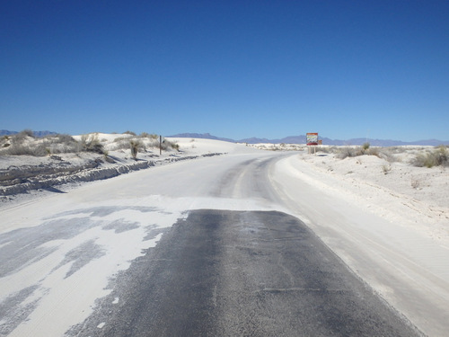 White Sands, NM: End of paved road.