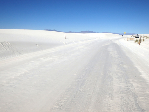 White Sands, NM: Cycling on the sand.