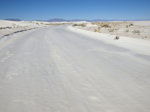 White Sands, NM: Cycling on the sand.