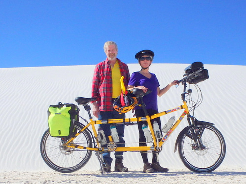 Dennis & Terry Struck along with the Bee in White Sands National Monument, New Mexico, in the Heart of the Dunes.
