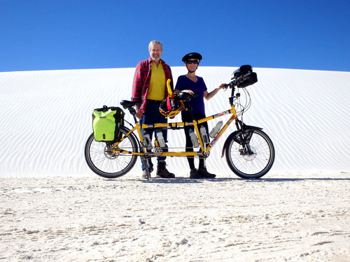 Dennis & Terry Struck along with the Bee in White Sands National Monument, New Mexico, in the Heart of the Dunes.