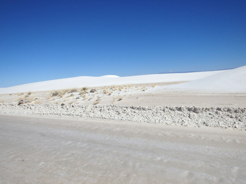 White Sands, NM: Cycling out on the sand.