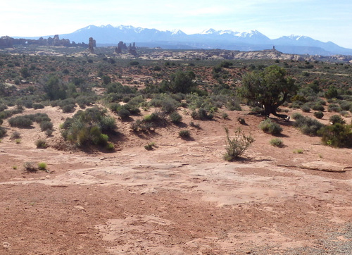 Abajo Mountains from Arches NP, UT, by Tandem Bicycle.