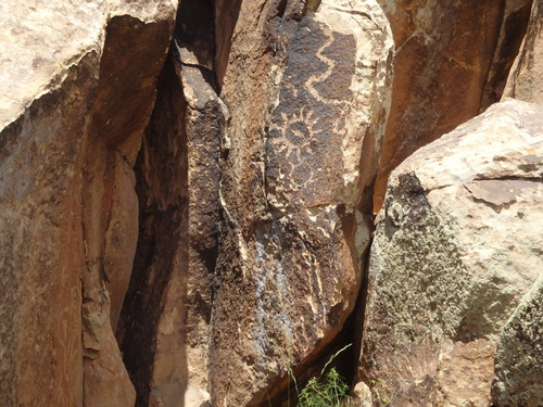 Petroglyphs at Parowan Gap, Utah.