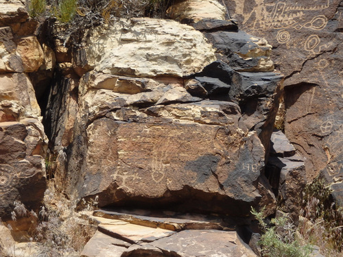 Petroglyphs at Parowan Gap, Utah.