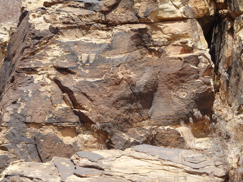 Petroglyphs at Parowan Gap, Utah.