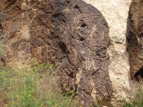 Petroglyphs at Parowan Gap, Utah.