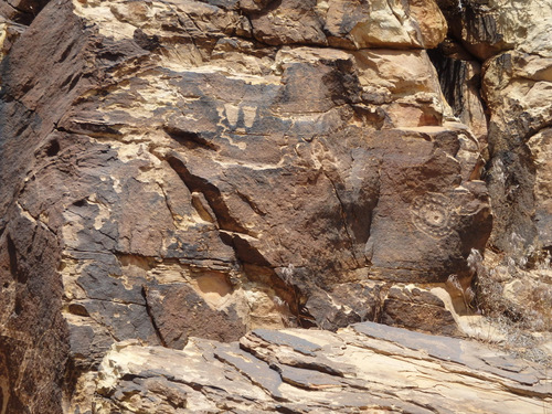 Petroglyphs at Parowan Gap, Utah.